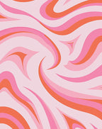 Pink and Orange Swirl Pattern Rug
