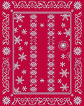 Classic Snowflake Patterned Red Rug