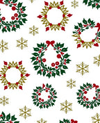 Festive Wreath and Snowflake Pattern Rug