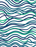 Wavy Blue And Green Stripes Rug