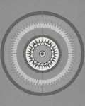 Grey Sunburst Radial Pattern Rug