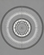 Grey Sunburst Radial Pattern Rug