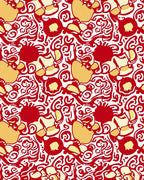 Red Yellow Swirl Paisley Pattern Rug