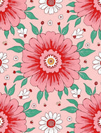 Whimsical Floral And Bee Pattern Design Rug