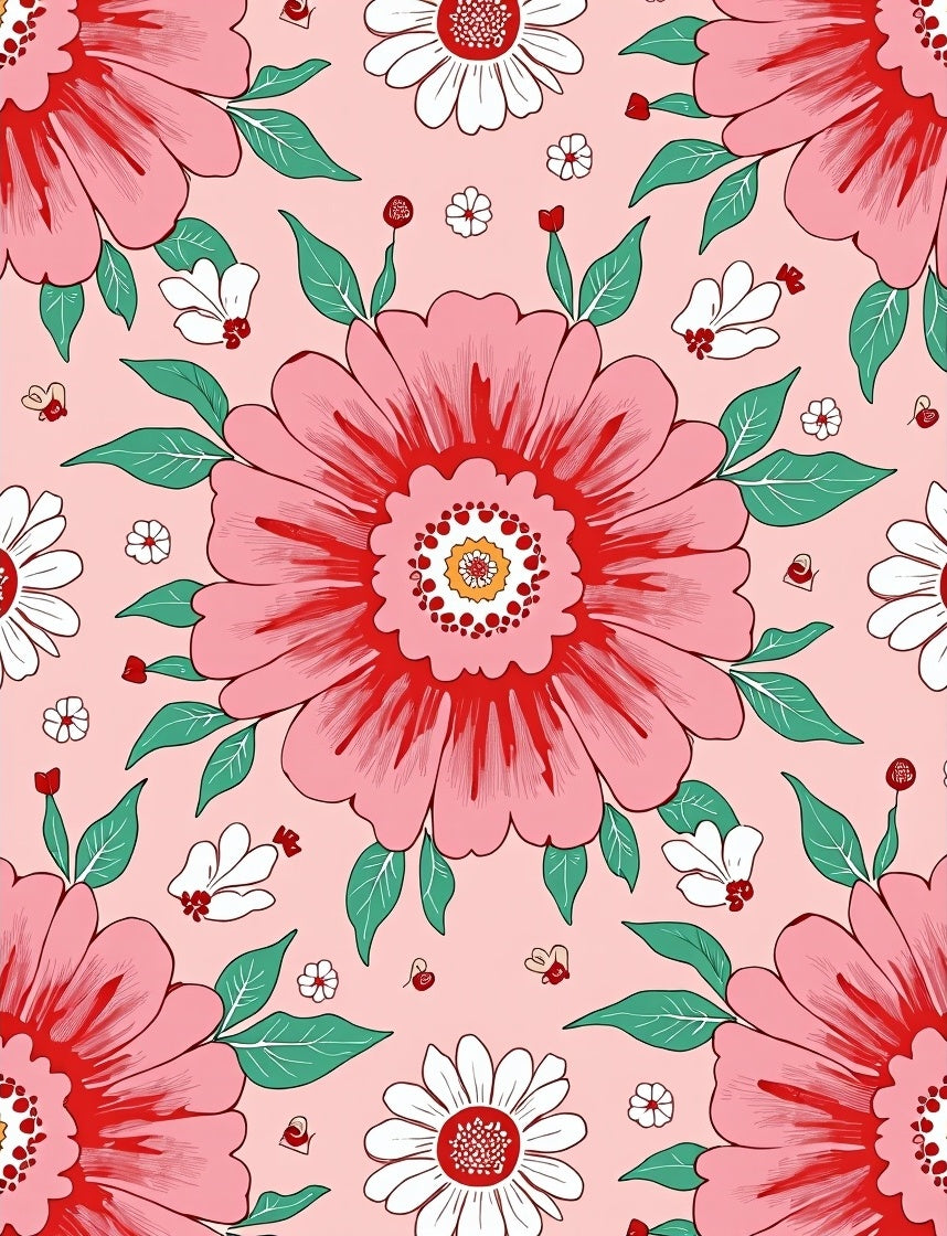 Whimsical Floral And Bee Pattern Design Rug