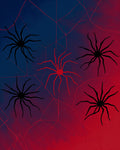 Gothic Red Blue Spider Web Rug