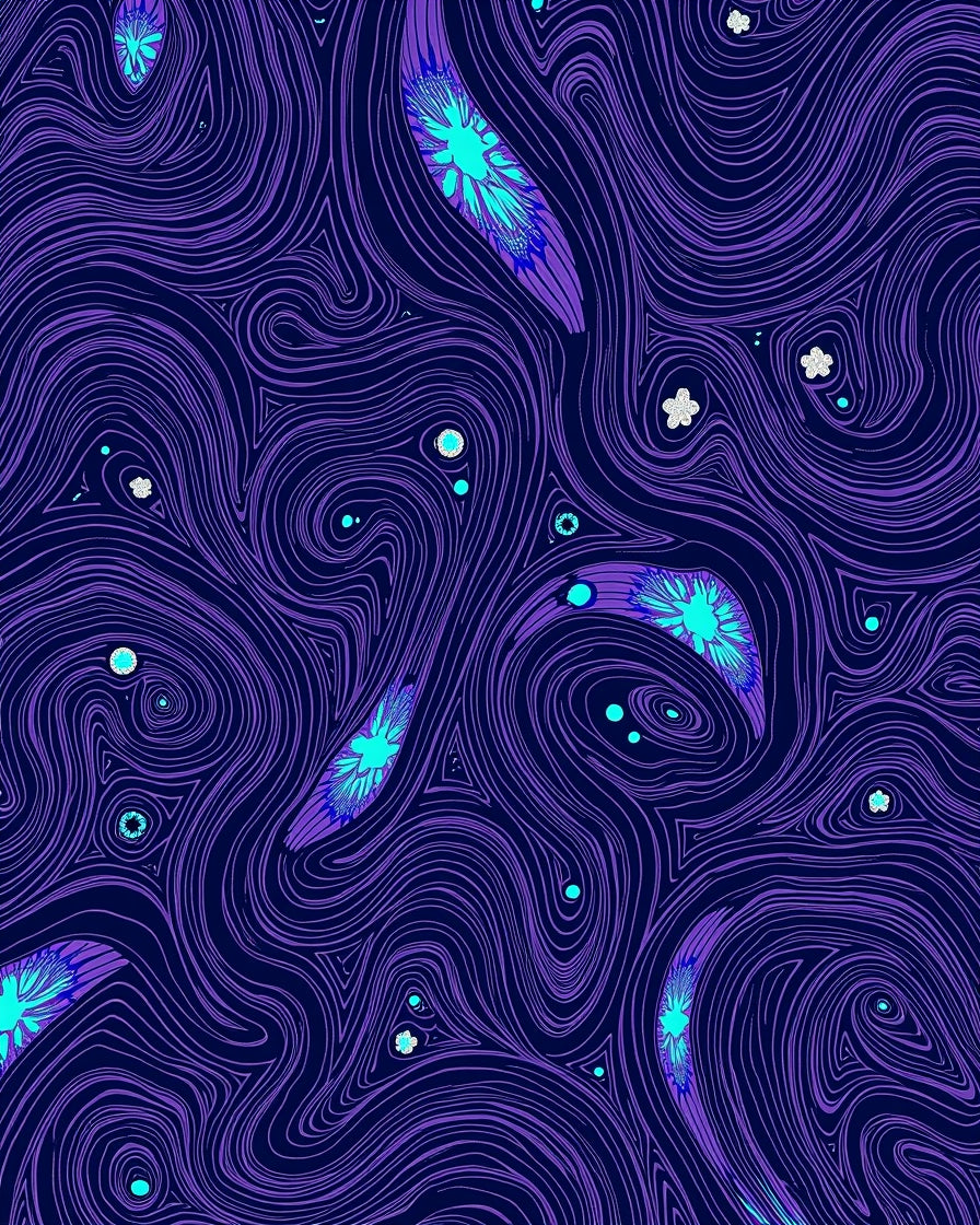 Deep Space Swirl Abstract Design Rug