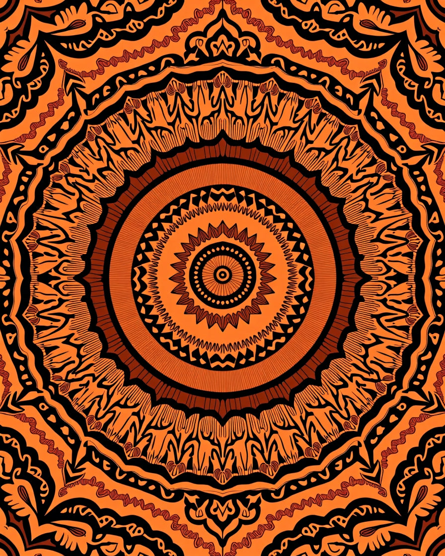 Sunburst Mandala Pattern Rug