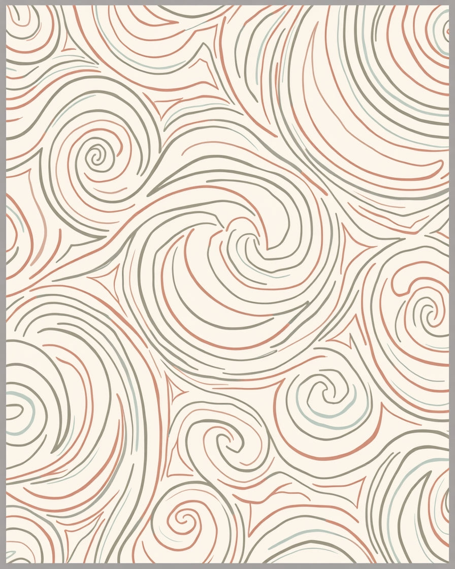 Swirling Abstract Pattern Lines Rug