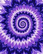 Vibrant Violet Psychedelic Floral Design Rug