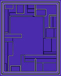 Abstract Geometric Blue and White Pattern Rug