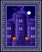 Spooky Castle With Pumpkins Design Rug