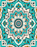 Mandala Style Bright Geometric Pattern Rug