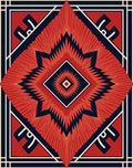 Bold Geometric Sunburst Design Rug