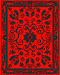 Bold Floral Scrolls Pattern Rug