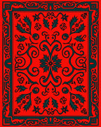 Bold Floral Scrolls Pattern Rug
