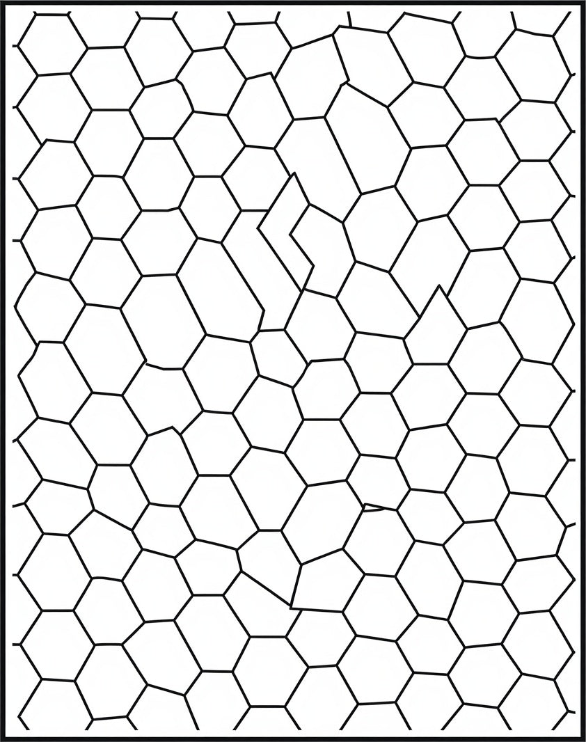 Geometric Hexagonal Irregular Grid Design Rug