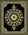 Luxe Gold Floral Mandala Pattern Rug