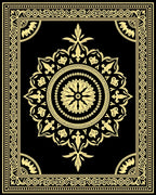 Luxe Gold Floral Mandala Pattern Rug