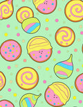 Sweet Swirl Cookie Polka Dot Pattern Rug