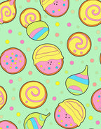 Sweet Swirl Cookie Polka Dot Pattern Rug
