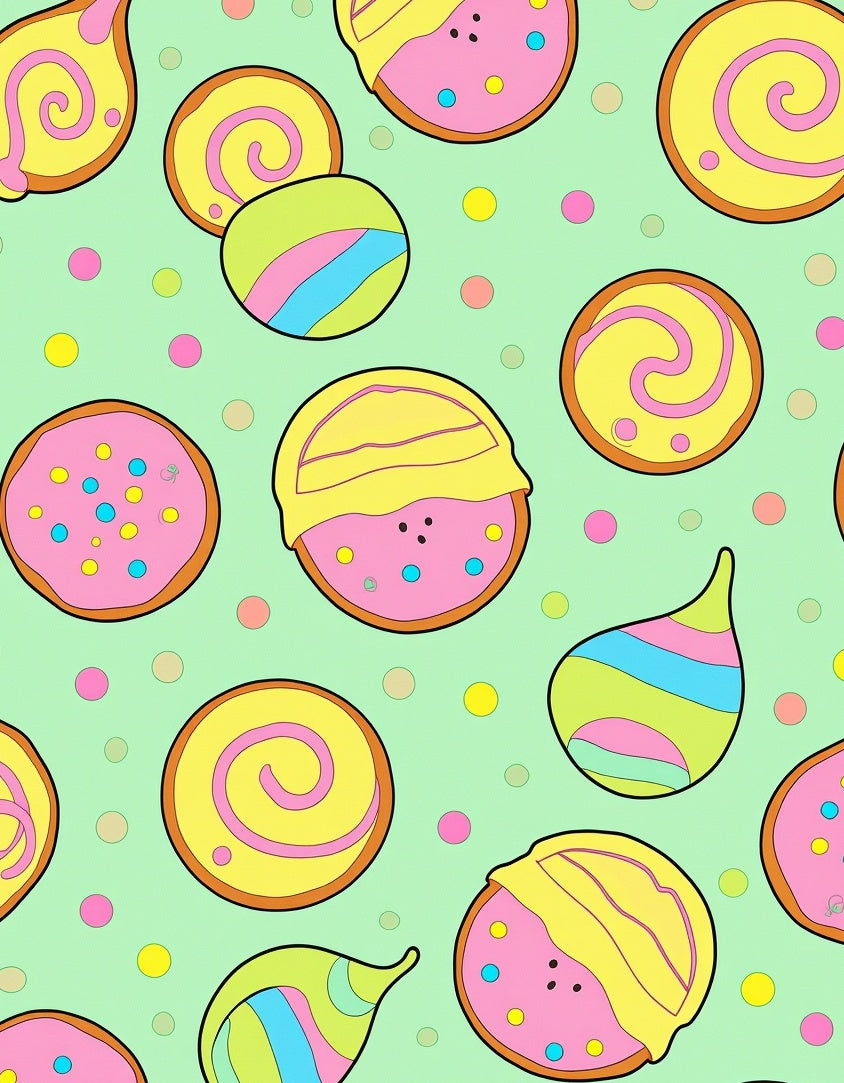 Sweet Swirl Cookie Polka Dot Pattern Rug