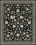 Classic Floral Vine Scrollwork Design Rug