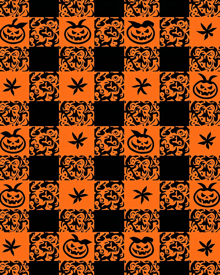 Spooky Jack O Lantern Star Medallion Rug