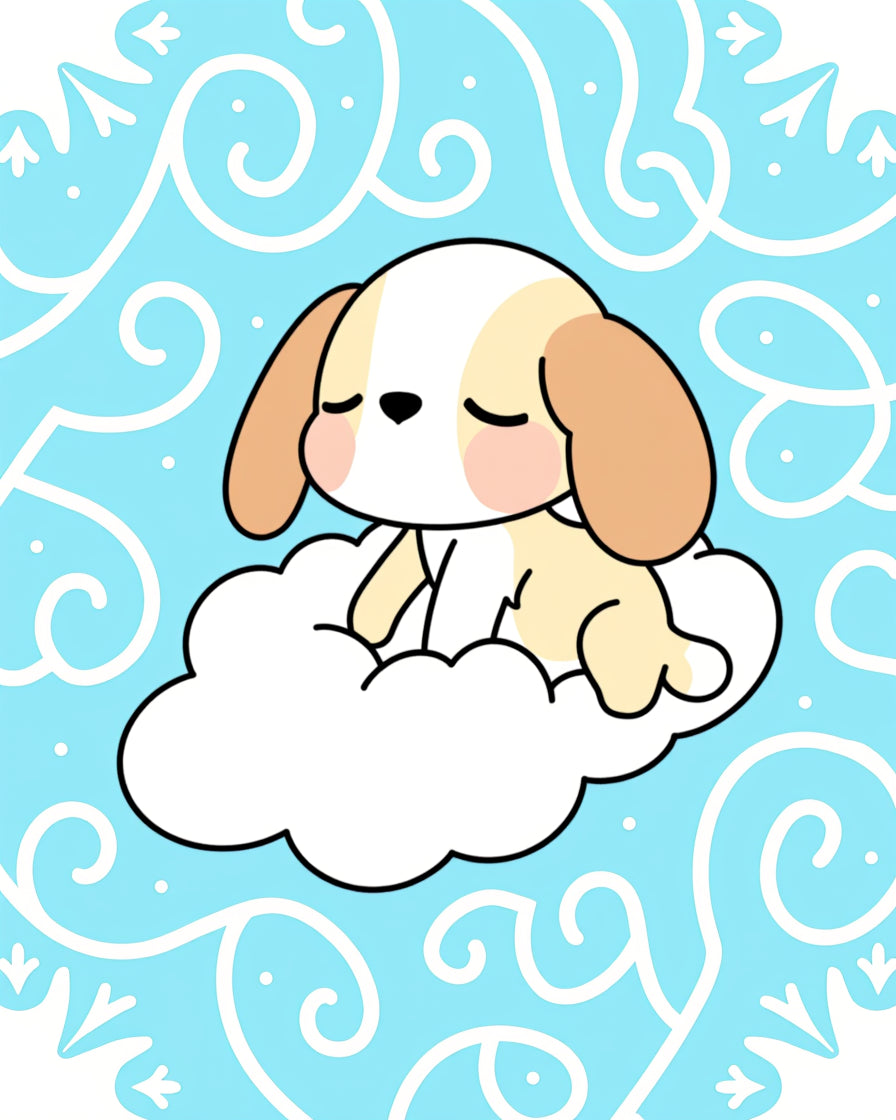 Cute Puppy Cloud Pattern Rug