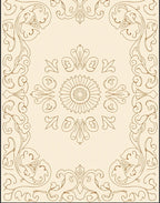 Classic Floral Scroll Medallion Design Rug