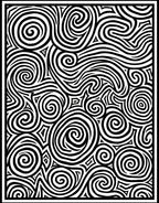 Abstract Swirling Black White Pattern Rug