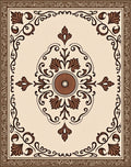 Traditional Brown Floral Center Medallion Rug