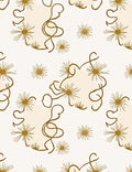 Gold Starburst And Swirl Pattern Rug