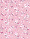 Pink White Swirl Floral Art Nouveau Rug