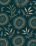 Golden Sunburst Floral Pattern Rug