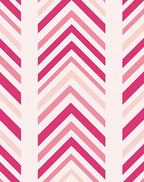 Pink Chevron Patterned Geometric Rug