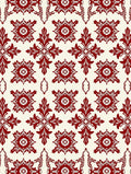 Rich Red Floral Damask Pattern Rug