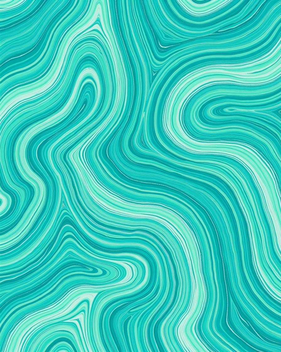 Aqua Marble Swirls Pattern Rug