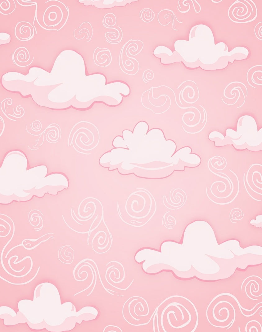Pink Clouds Swirl Pattern Rug