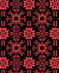 Bold Red Geometric Snowflake Pattern Rug