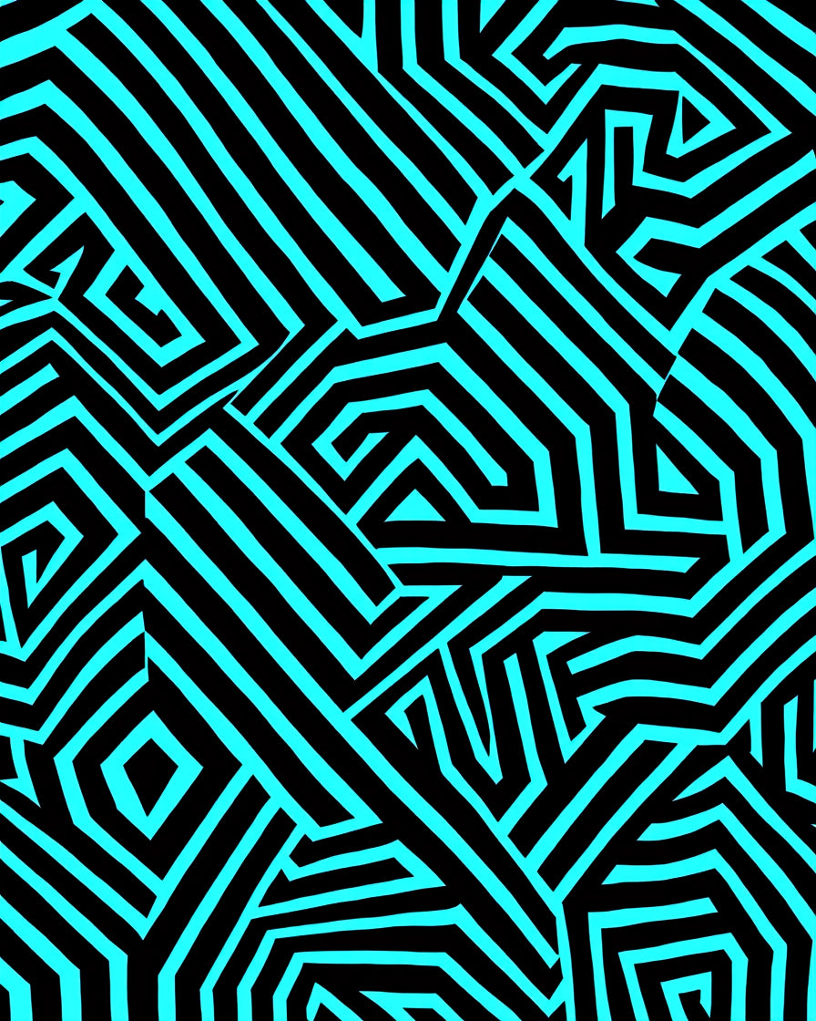 Bold Geometric Cyan Stripes Rug
