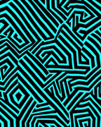 Bold Geometric Cyan Stripes Rug