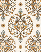 Vintage Floral Scrollwork Cream Rug