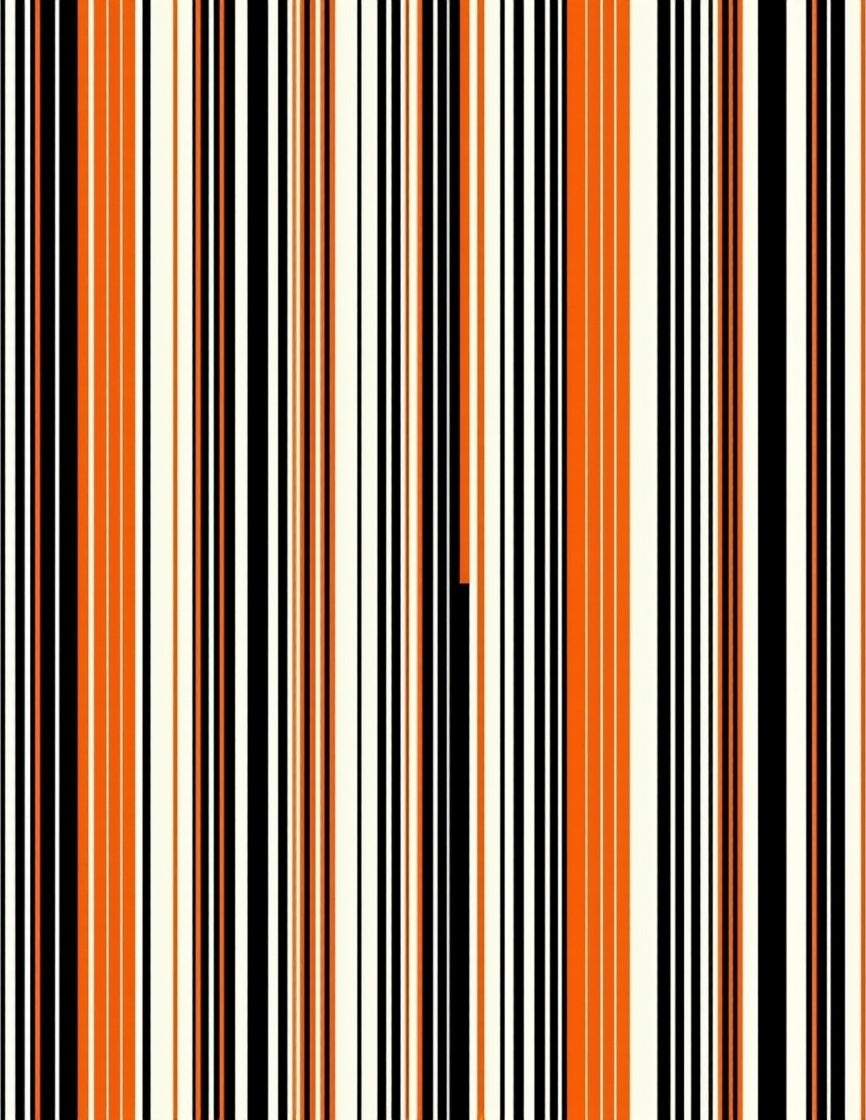 Bold Orange Black Cream Stripes Rug