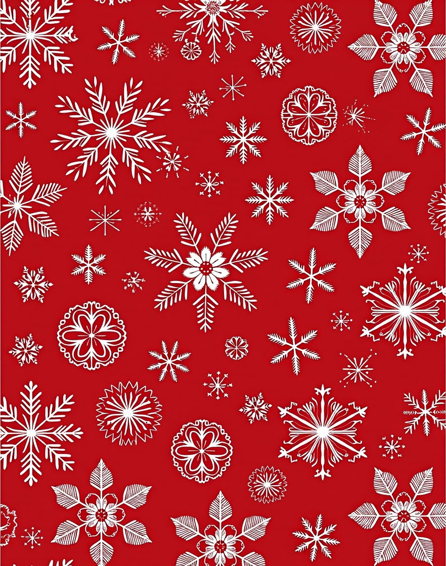 White Snowflakes Festive Pattern Rug
