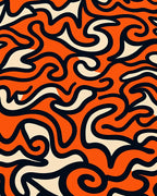 Bold Orange Swirl Pattern Design Rug