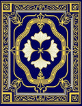 Ornate Blue And Gold Floral Design Rug