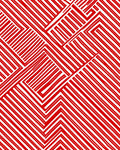 Red Geometric Maze Lines Rug