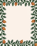 Green Pine Garland Golden Ornament Rug