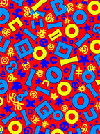 Bold Primary Shapes Letters Pattern Rug